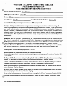TRUCKEE MEADOWS COMMUNITY COLLEGE PROGRAM/UNIT REVIEW VICE PRESIDENT'S RECOMMENDATION