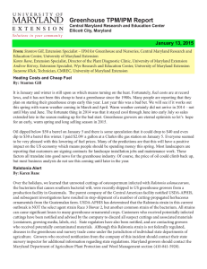 Greenhouse TPM/IPM Report  January 13, 2015