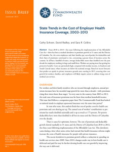 Issue Brief State Trends in the Cost of Employer Health The