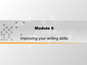 Module 6 Improving your writing skills: