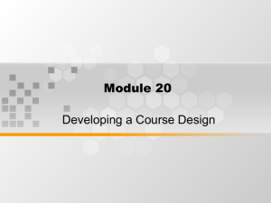 Module 20 Developing a Course Design
