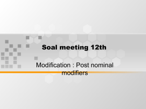 Soal meeting 12th Modification : Post nominal modifiers