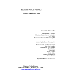 MADISON PUBLIC SCHOOLS Madison High School Band