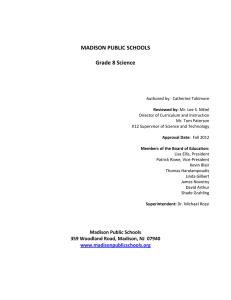 MADISON PUBLIC SCHOOLS Grade 8 Science