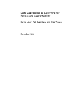 State Approaches to Governing-for- Results and Accountability December 2000