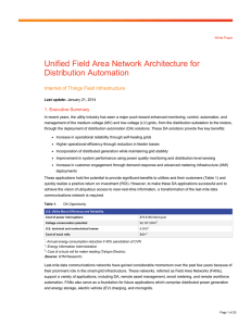 Unified Field Area Network Architecture for Distribution Automation 1. Executive Summary
