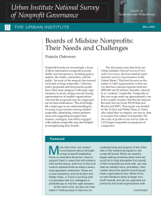 Urban Institute National Survey of Nonprofit Governance Boards of Midsize Nonprofits: