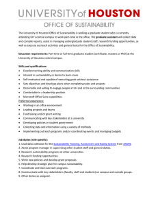 The University of Houston Office of Sustainability is seeking a... graduate assistant
