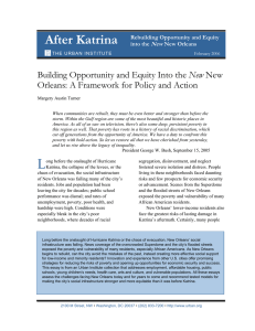 After Katrina New Orleans: A Framework for Policy and Action