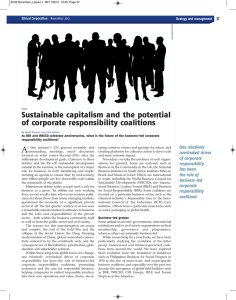 A Sustainable capitalism and the potential of corporate responsibility coalitions One relatively