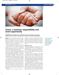 Carers: a business responsibility and social opportunity 31