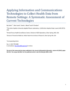 Applying Information and Communications Technologies to Collect Health Data from