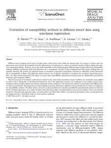 Correction of susceptibility artifacts in diﬀusion tensor data using non-linear registration
