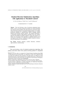 Random-Direction Optimization Algorithms with Applications to Threshold Controls