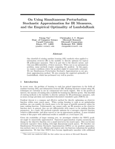On Using Simultaneous Perturbation Stochastic Approximation for IR Measures,