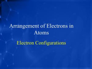 Arrangement of Electrons in Atoms Electron Configurations