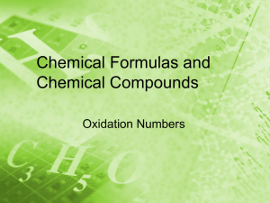 Chemical Formulas and Chemical Compounds Oxidation Numbers