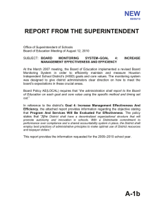 NEW REPORT FROM THE SUPERINTENDENT