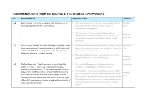 RECOMMENDATIONS FROM THE COUNCIL EFFECTIVENESS REVIEW 2013/14