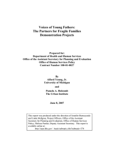 Voices of Young Fathers: The Partners for Fragile Families Demonstration Projects
