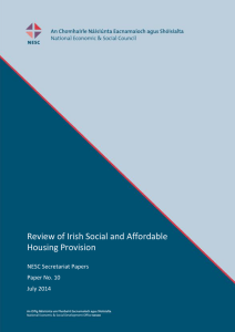 Review of Irish Social and Affordable Housing Provision NESC Secretariat Papers
