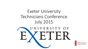 Exeter University Technicians Conference July 2015