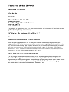 Features of the SPA901 Contents Introduction Document ID: 109221