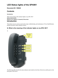 LED Status lights of the SPA901 Contents Introduction Document ID: 109222
