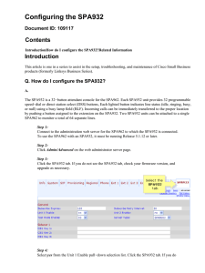 Configuring the SPA932 Contents Introduction Document ID: 109117
