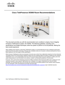 Cisco TelePresence IX5000 Room Recommendations