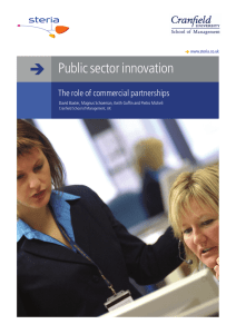 Public sector innovation The role of commercial partnerships