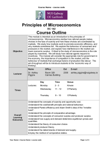 Principles of Microeconomics Course Outline EC 142