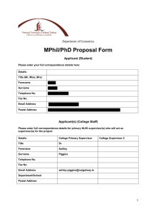 MPhil/PhD Proposal Form Department of Economics Applicant (Student)