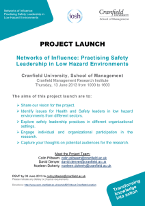 PROJECT LAUNCH Networks of Influence: Practising Safety Leadership in Low Hazard Environments