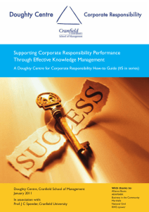 Supporting Corporate Responsibility Performance Through Effective Knowledge Management