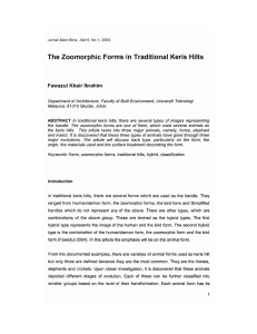 The Zoomorphic Forms in Traditional Keris Hilts Fawazul Khair Ibrahim