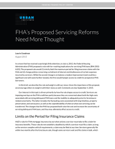 FHA’s Proposed Servicing Reforms Need More Thought Laurie August