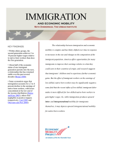 IMMIGRATION and economic mobility