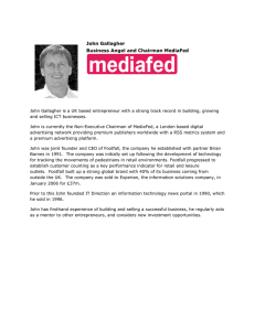 John Gallagher Business Angel and Chairman MediaFed