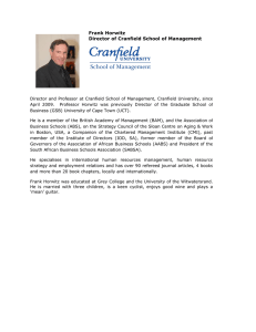 Frank Horwitz Director of Cranfield School of Management