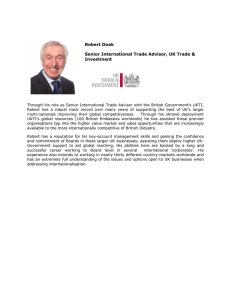 Robert Doak Senior International Trade Advisor, UK Trade &amp; Investment