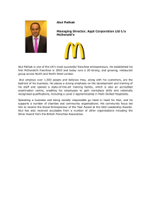 Atul Pathak Managing Director, Appt Corporation Ltd t/a McDonald's