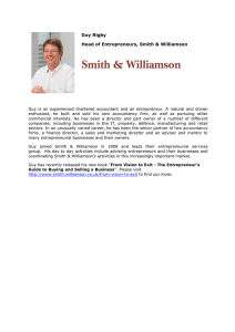 Guy Rigby Head of Entrepreneurs, Smith &amp; Williamson