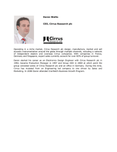 Daren Wallis CEO, Cirrus Research plc