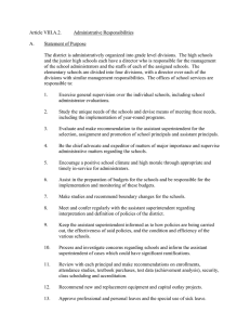 Article VIII.A.2. Administrative Responsibilities  A.