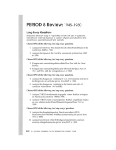 PERIOD 8 1945-1980 Long-Essay Questions