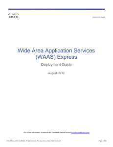 Wide Area Application Services (WAAS) Express Deployment Guide