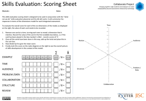 Skills Evaluation: Scoring Sheet Collaborate Project