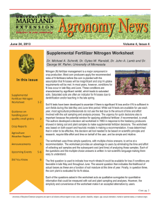 Supplemental Fertilizer Nitrogen Worksheet