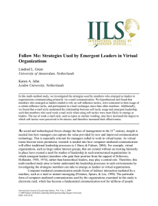Follow Me: Strategies Used by Emergent Leaders in Virtual Organizations